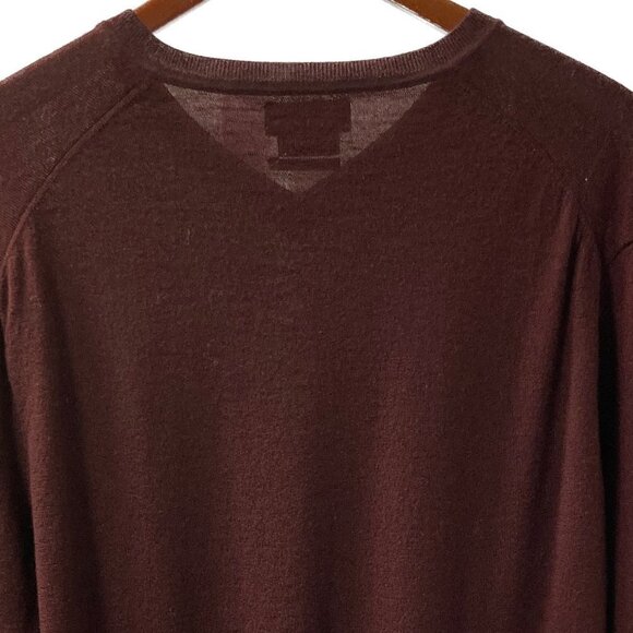 Polo Ralph Lauren Maroon Washable Merino Wool V-Neck Sweater Size Medium - Picture 5 of 6